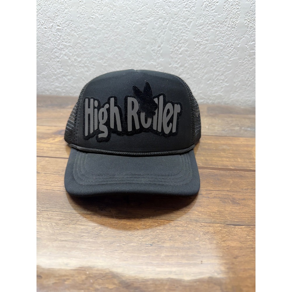 High Roller Bunny Trucker Hat Black Mesh Snapback Cap Streetwear